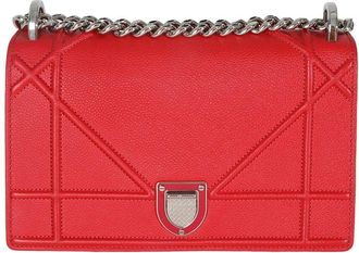 Dior Red Leather Small Diorama Flap Bag (Authentic Pre-Loved)
