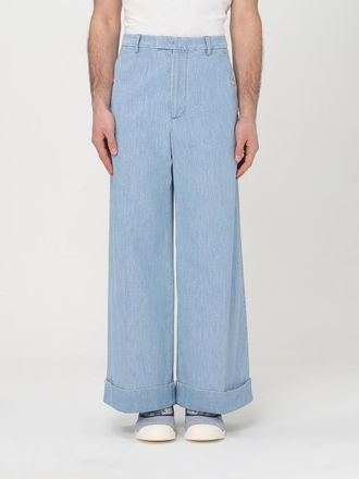 Valentino Mens Wide Leg Jeans - Light Blue Cotton - Size EU 50 (Mens)
