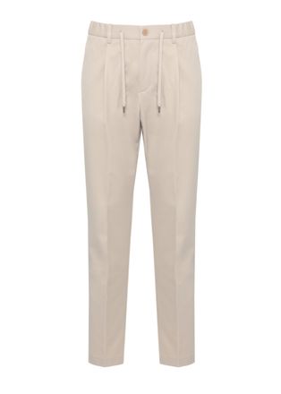 Herno Beige Tailored Drawstring Straight-Leg Pants
