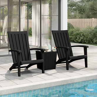 vidaXL Vidaxl - Sillas De Jard&iacute;n Adirondack 2 Uds Polipropileno Negro