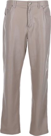 Nanushka Nanuska Semi-Flared Leg Pants in Beige Polyester