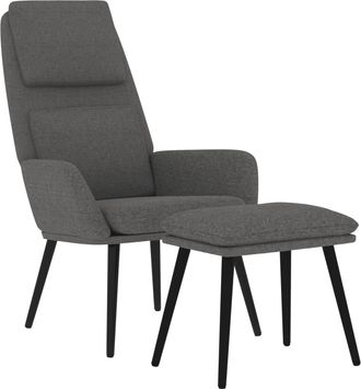 vidaXL Sill&oacute;n De Relax Con Taburete Tela Gris Claro Vidaxl