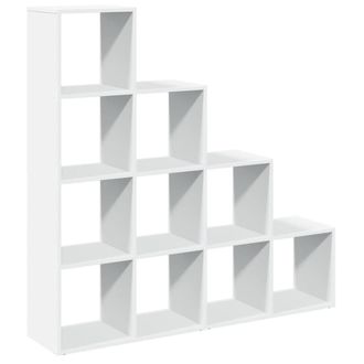 Berkfield Home Room Divider Bookcase 4-Tier White 131.5x29x131.5 cm Engineered Wood