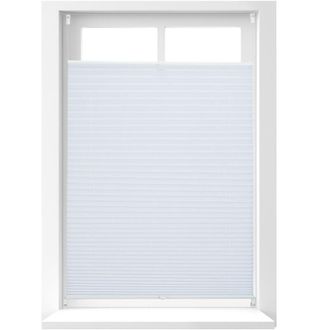 Relaxdays Set da 4 Tende Plissettate a Rullo, in Tessuto e Poliestere, per Interni, Senza Trapano, HxL 80x130 cm, Bianco