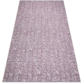 RugsX Rugsx - Alfombra Color 47373260 Sisal L&iacute;neas, Triangulos, Espina De Pescado Violet / Beige Purple 80x150 Cm