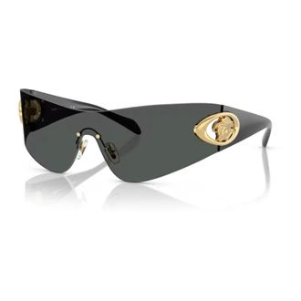 Versace Gold Dark Grey Sunglasses - male - Versace - Sunglasses - Gray - 42 MM - Accessories