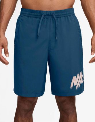 Nike Mens Dri-Fit Form Logo Print Athletic Shorts - Navy - Size: 33/32/32