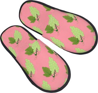 Generic Cotton Slipper Grape Art Pattern Non-Slip Womens Slippers Fluffy Soft Womens Slippers Ladies Hotels L