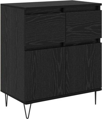 vidaXL Sideboard Black Oak 60 x 35 x 70 cm Engineered Wood and Iron vidaXL