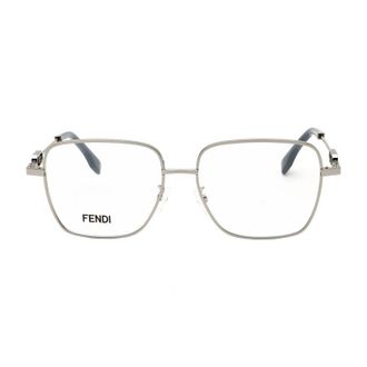 Fendi FE50102F012 Metal Square Frame Eyeglasses - Gray