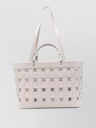 Emporio Armani medium tote bag cut out weave design