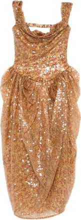 Vivienne Westwood Jurk verfraaid met pailletten - Goud