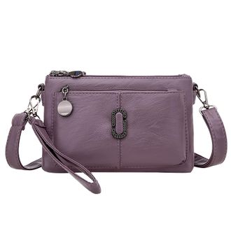 Generic Handbag for Small Bag WomenS Bag All Pu Leather Shoulder Messenger Bag Fashion Mobile Phone Change Small Square Bag Large Capacity Mobile Phone Bag Me