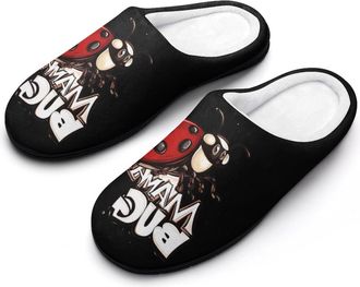 Generic Ladybug Mom Mama Bug Womens Slippers Warm House Slippers Indoor House Shoes with Anti-Skid Rubber Sole