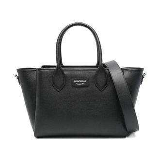 Emporio Armani Zwarte Zijde & Nylon Tassen - Dames - Handtassen - Zwart - ONE Size - Nylon - Tassen