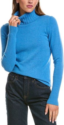 Fort&eacute; Cashmere Chunky Trim Turtleneck 100% Cashmere Sweater