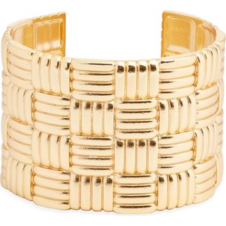 Karine Sultan Tufted Textured Cuff Bracelet in Gold at Nordstrom