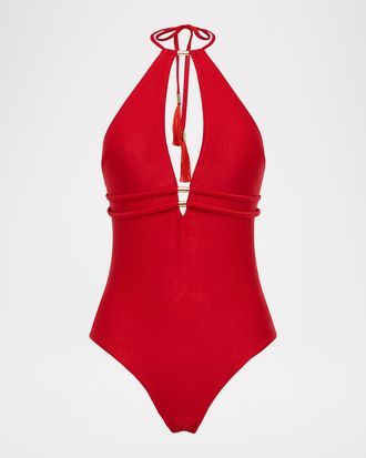 Aqua Blu Australia Aria Halter One-Piece Swimsuit
