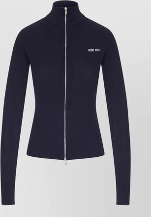 Miu Miu ribbed zip up cardigan