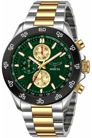 Invicta S1 Rally 69985 Herenhorloge - Quartz Uurwerk - Metaal met Groene Wijzerplaat - 43 mm