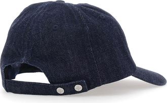 Stone Island Mens Baseball Cap Denim Blue Logo Cotton Hat