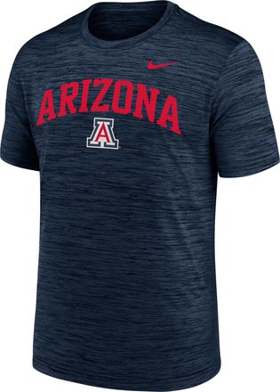 Nike Arizona Primetime Arch Logo Velocity Nike Mens Dri-FIT College T-Shirt in Blue | NKPQ41SUAN-DNF