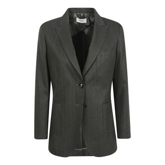 Saulina Milano Blazers, female, Green, Size: L Linen Blend Blazer