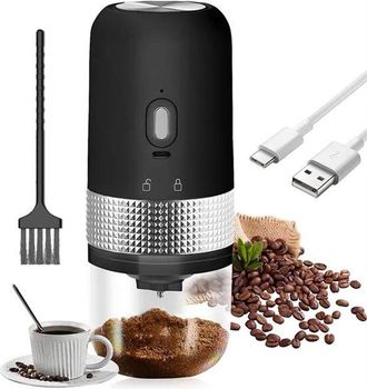 OEM Molinillo De Caf&eacute; El&eacute;ctrico Port&aacute;til Con Disco De Molienda De Cer&aacute;mica, Color Negro