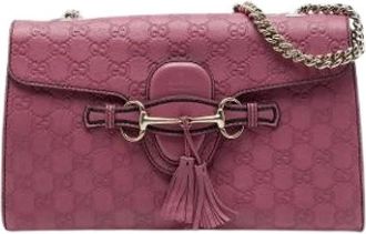 Gucci Pre-owned Emily Schoudertas - Dames - Vintage Schoudertas - Roze - ONE Size - Leer - Vintage