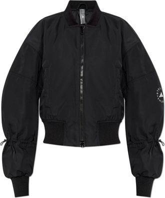 adidas by Stella McCartney True Nature Woven Bomber Cropped Jacket - Dames - Outdoorjassen - Zwart - L - Leer - Fitness