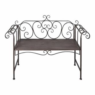 Berkfield Home Garden Bench 132 cm Steel Antique Brown
