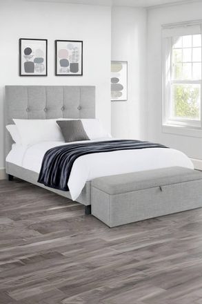 Julian Bowen Sorrento Upholstered Bed in Grey | Size: Super King