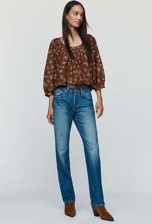 Good American Mid-Rise Straight-Leg Jeans