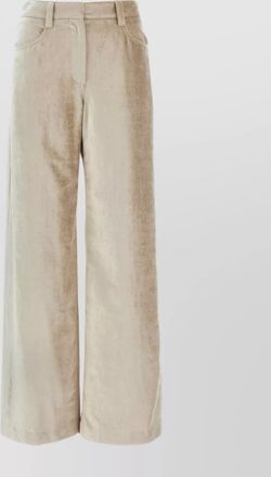 Brunello Cucinelli wide leg luxe velvet trousers