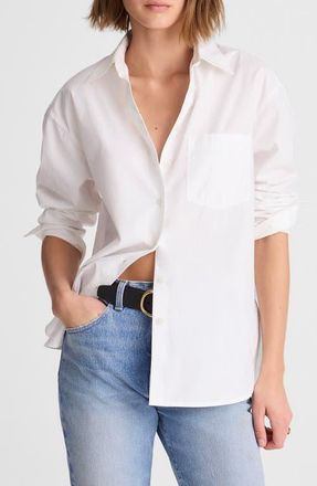 Madewell The Easy Poplin Button-Up Shirt in White at Nordstrom, Size Xx-Small