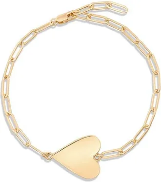 Thatch Amaya Heart Charm Chain Link Bracelet in 14K Gold Plated at Nordstrom