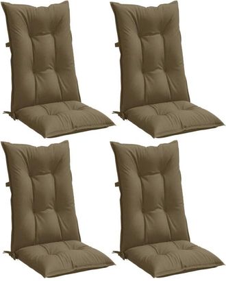 vidaXL Cojines Para Silla Respaldo Alto 4 Uds Tela Gris Taupe Melange Vidaxl