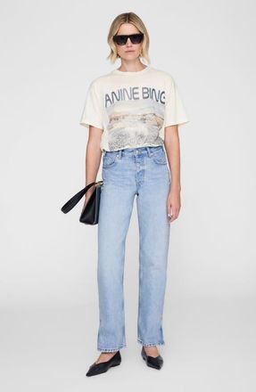Anine Bing Cade Tee in Off White Wildflowers at Nordstrom, Size X-Small