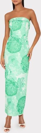 Milly Ella Jacquard Strapless Gown in Green Multi at Nordstrom, Size 10