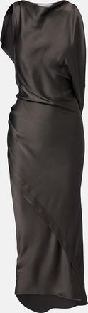 Victoria Beckham Kyra draped cr&ecirc;pe satin midi dress