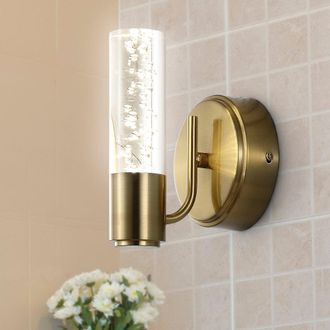 Jonathan Y Designs Bolha 5.5 1-Light Minimalist Modern Bubble Acrylic/Iron Integrated LED Vanity Light