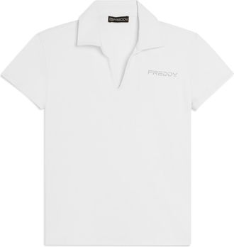 Freddy T-shirt Manica Corta con Scollo a V e Collo a Camicia