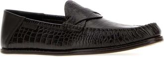 Tom Ford Mens Dark Brown Leather Loafers Espresso T-Shirt T-shirts And Polos
