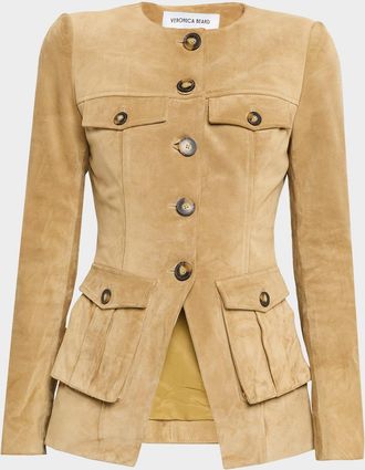Veronica Beard Orrin Suede Cargo Jacket