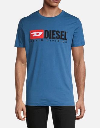 Diesel Mens DIESEL T DIEGO DIVISION Mens T Shirt Short Sleeve Tee Casual Cotton Summer Top - Blue - Size: 42