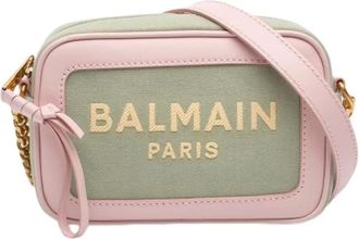 Balmain Pre-owned Cross Body Bags, female, Green, Size: ONE SIZE Pre-owned Canvas Crossbody Bag