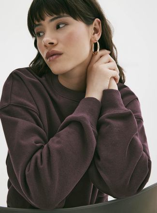 Twik Womens Oversized fleece crew-neck sweatshirt