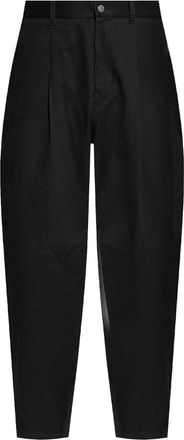 Moschino Logo patch trousers - men - Cotton/Elastane - 52 - Black