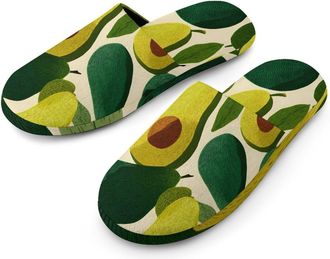 Generic Vintage Avocados Art Mens House Slippers Slip Indoor Slipper On Shoes Warm Outdoor