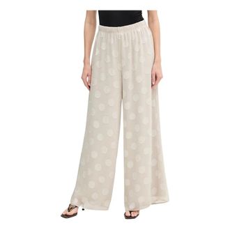 Joseph Ribkoff Broeken, Dames, Wit, XS, Chiffon, Chiffon Jacquard Dot Print Wijde Broek